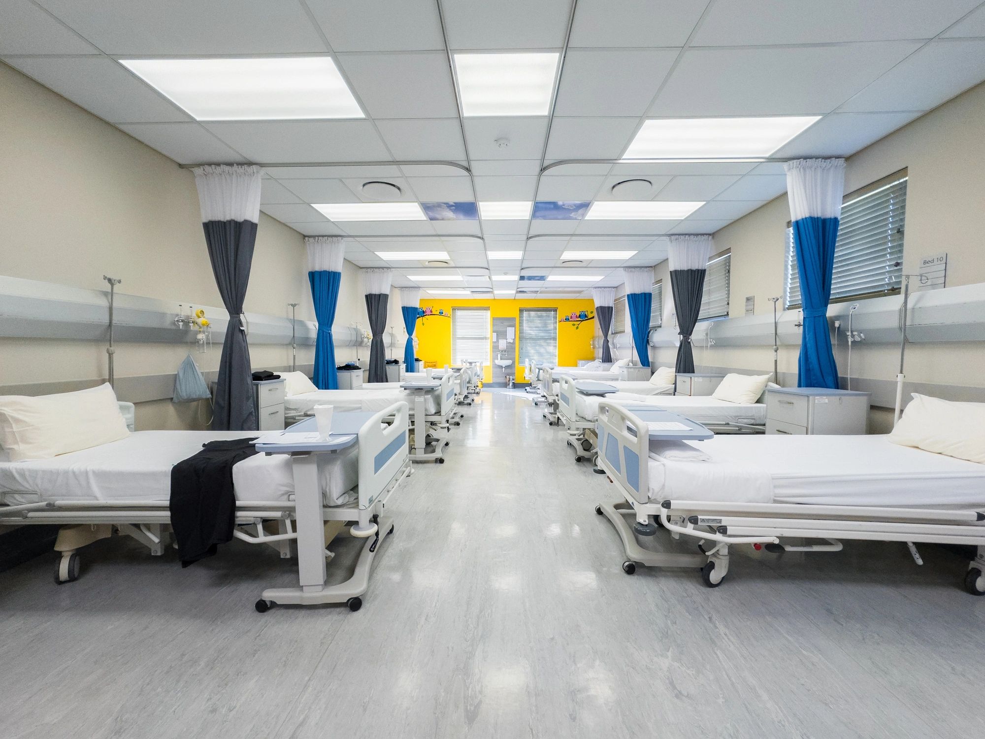 Clean hospital ward for healthcare floor care